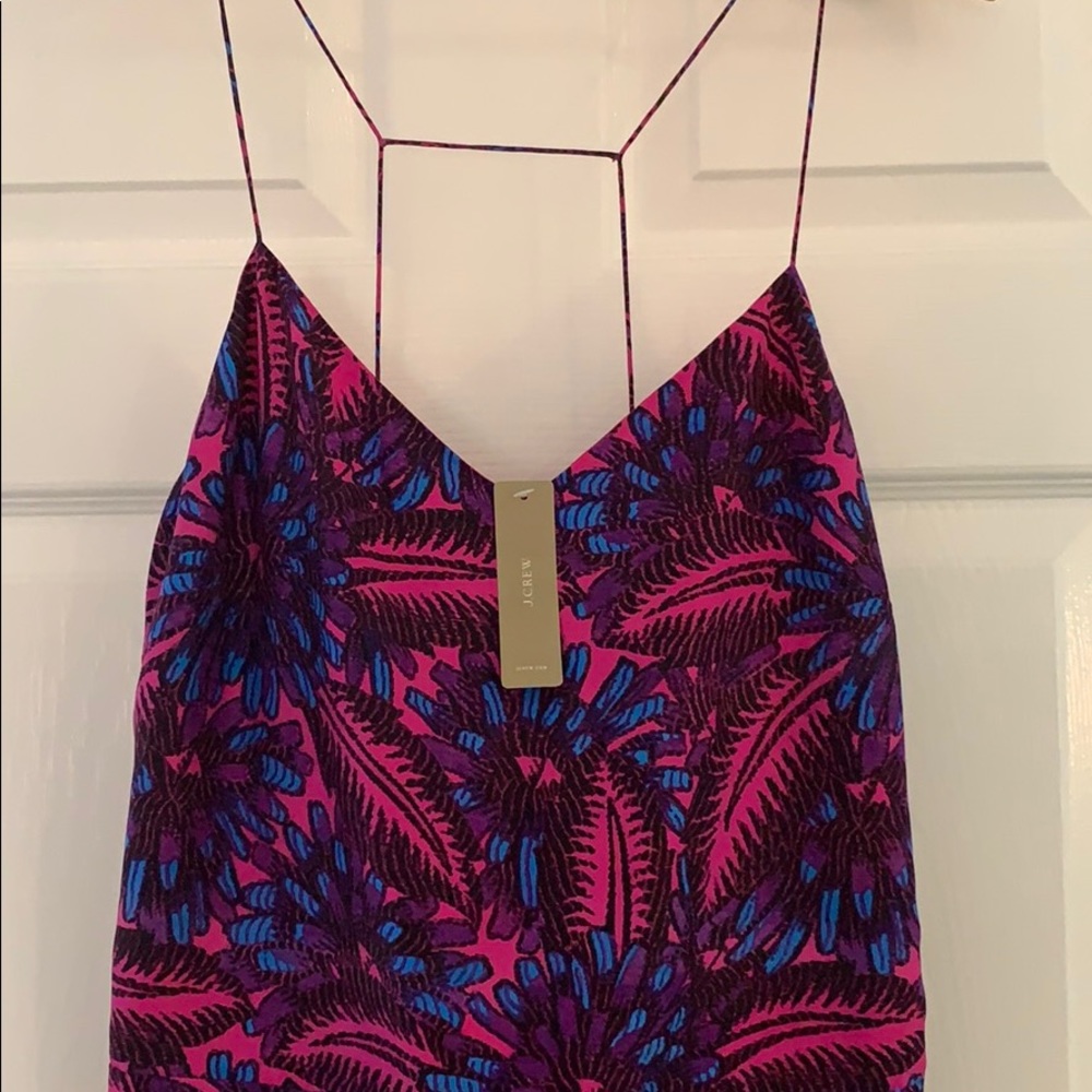 NWT J Crew Silk Jumpsuit - tropical print